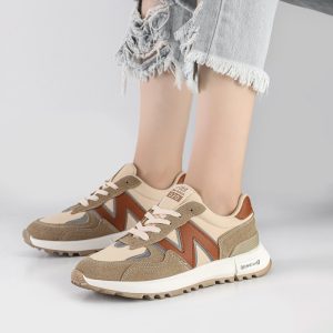 کفش و کتانی اسپرت زنانه و دخترانه مدل نیوبالانس NEW BALANCE رنگ کرم کد M108