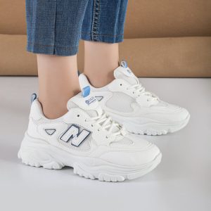 کفش و کتانی اسپرت زنانه و دخترانه مدل نیوبالانس NEW BALANCE رنگ سفید آبی کد M134