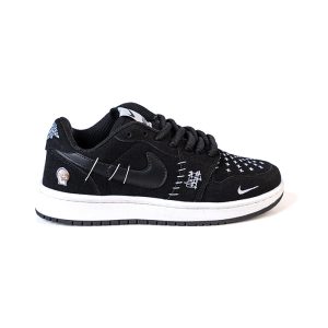 کفش و کتانی مردانه و زنانه رنگ مشکی سفید مدل نایک NIKE Jordan 1 VOODOO کد 71625
