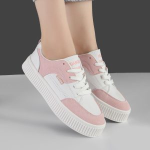 کفش و کتانی اسپرت زنانه و دخترانه مدل فشیون FASHION رنگ سفید صورتی کد M191