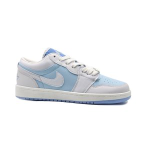 کفش کتانی اسپرت مردانه رنگ سفید آبی مدل نایک NIKE Jordan 1 low کد 71726