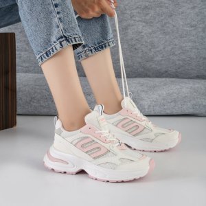 کفش و کتانی زنانه مدل فشیون FASHION رنگ سفید صورتی کد M304
