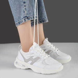 کفش و کتانی زنانه مدل فشیون FASHION رنگ سفید طوسی کد M315
