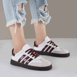 کفش و کتانی زنانه و دخترانه مدل آدیداس سامبا ADIDAS_SAMBA رنگ سفید زرشکی کد A301