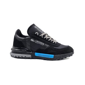 کفش و کتانی مردانه چرم طبیعی مدل لاگوست LACOSTE رنگ مشکی آبی کد 43332