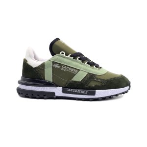 کفش و کتانی مردانه چرم طبیعی مدل لاگوست LACOSTE رنگ یشمی کد 43333