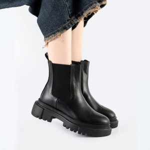 بوت و نیم بوت زنانه و دخترانه مدل دو بر کش رنگ مشکی کد M582