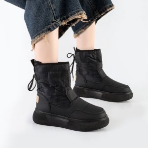 بوت و نیم بوت زنانه و دخترانه مدل حوله ای بندی رنگ مشکی کد M586