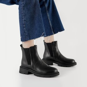 بوت و نیم بوت زنانه و دخترانه مدل دو بر کش رنگ مشکی کد M599