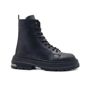 بوت مردانه مدل برشکا BERESHKA زیپدار چرم رنگ مشکی کد EF207