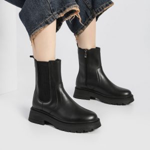 بوت و نیم بوت زنانه و دخترانه مدل بغل کش بغل زیپ رنگ مشکی کد M785