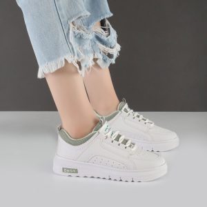 کفش و کتانی زنانه مدل برلین BERLIN رنگ سفید سبز کد M668