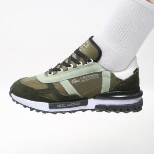 کفش و کتانی مردانه چرم طبیعی مدل لاگوست LACOSTE رنگ یشمی کد 43333