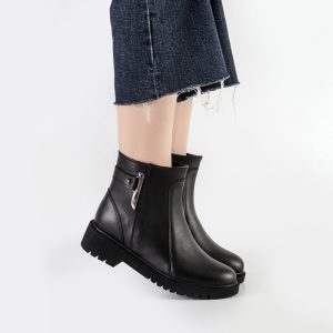 بوت و نیم بوت زنانه و دخترانه مدل بغل زیپ رنگ مشکی کد M621