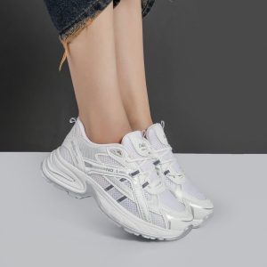 کفش و کتانی زنانه و دحترانه رنگ سفید طوسی کد M789