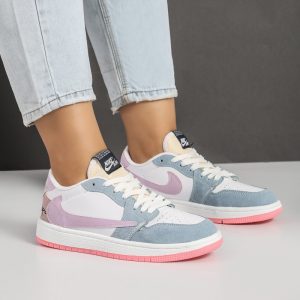 کفش کتانی زنانه و دخترانه مدل نایک NIKE Jordan 1 VOODOO رنگ سفید صورتی کد M750