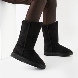 بوت و نیم بوت زنانه و دخترانه مدل دو بر کش اشبالت رنگ مشکی کد M628