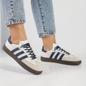 کفش و کتانی زنانه و دخترانه مدل آدیداس ADIDAS رنگ سفید سرمه ای کد M802