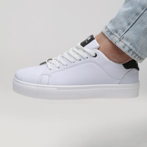 کفش و کتانی روزمره و راحتی مردانه مدل برشکا BERESHKA رنگ سفید مشکی کد 41256