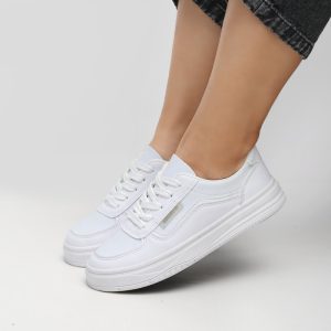 کفش و کتانی ونس راحتی زنانه و دخترانه رنگ سفید کد M779