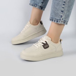 کفش و کتانی ونس راحتی زنانه و دخترانه مدل YEERFA رنگ کرم کد M982