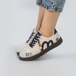 کفش اسپرت و راحتی زنانه و دخترانه مدل میو میو MIU رنگ کرم سرمه ای کد M984