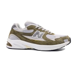 کفش و کتانی مردانه مدل نیوبالانس 2010 NEW BALANCE چرم طبیعی رنگ سفید یشمی کد 20185