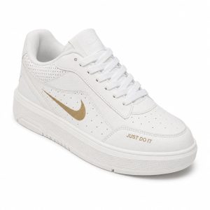 کفش و کتانی مردانه مدل نایک NIKE JUST DO IT رنگ سفید طلایی کد 65250