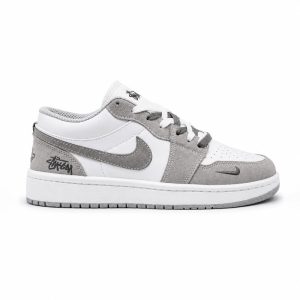کفش و کتانی مردانه مدل NIKE AIR JORDAN 1 رنگ سفید طوسی کد 2284
