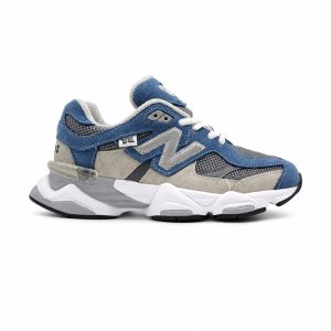 کفش و کتونی زنانه و مردانه چرم طبیعی مدل نیوبالانس 9060 NEW BALANCE رنگ طوسی آبی کد 8941
