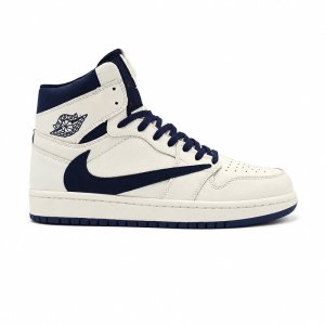 کفش و کتانی مردانه ساقدار مدل NIKE JORDAN 1 رنگ کرم سرمه ای کد 2327