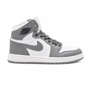 کفش و کتانی مردانه ساقدار مدل NIKE JORDAN 1 رنگ سفید طوسی کد 2426