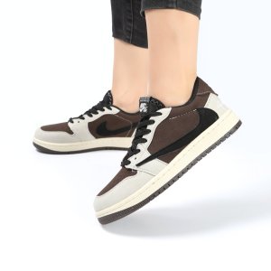 کفش و کتانی زنانه و دخترانه مدل نایک ترویس NIKE TRAVIS رنگ قهوه ای مشکی کد 30363