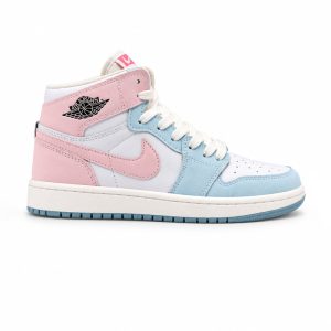کفش و کتانی زنانه و دخترانه ساقدار مدل NIKE JORDAN 1 رنگ آبی صورتی کد 21954