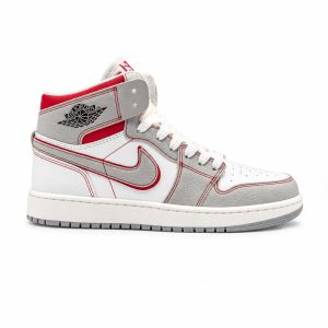 کفش و کتانی زنانه و دخترانه ساقدار مدل NIKE JORDAN 1 رنگ طوسی قرمز کد 21955
