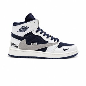 کفش و کتانی مردانه مدل نایک ساقدار ترویس NIKE TRAVIS رنگ سرمه ای طوسی کد 30435