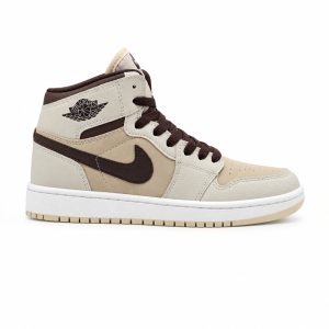 کفش و کتانی مردانه و زنانه ساقدار مدل NIKE JORDAN 1 رنگ کرم قهوه ای کد 21958